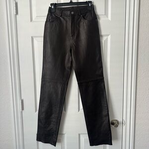 American Classics Colebrook Vintage  Pebble Leather Pants Size 4